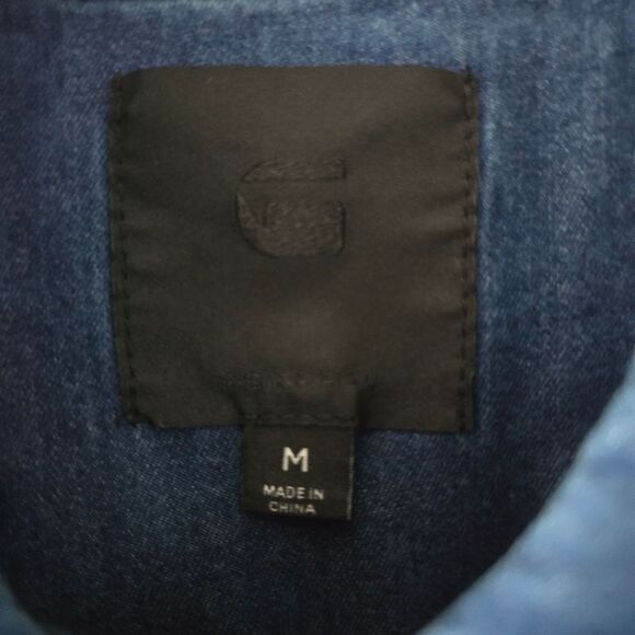 G-Star Raw Tacoma Classic Tapered Covered Snap Closure Denim Shirt Size M - Picture 4 of 7